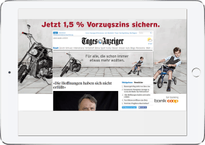 Bank Coop Kampagne, eine Kombination von Branding-, Content- und Performance-Platzierungen