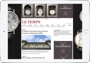 Brandingkampagne für Les Ambassadeurs, Screenshot Tablet