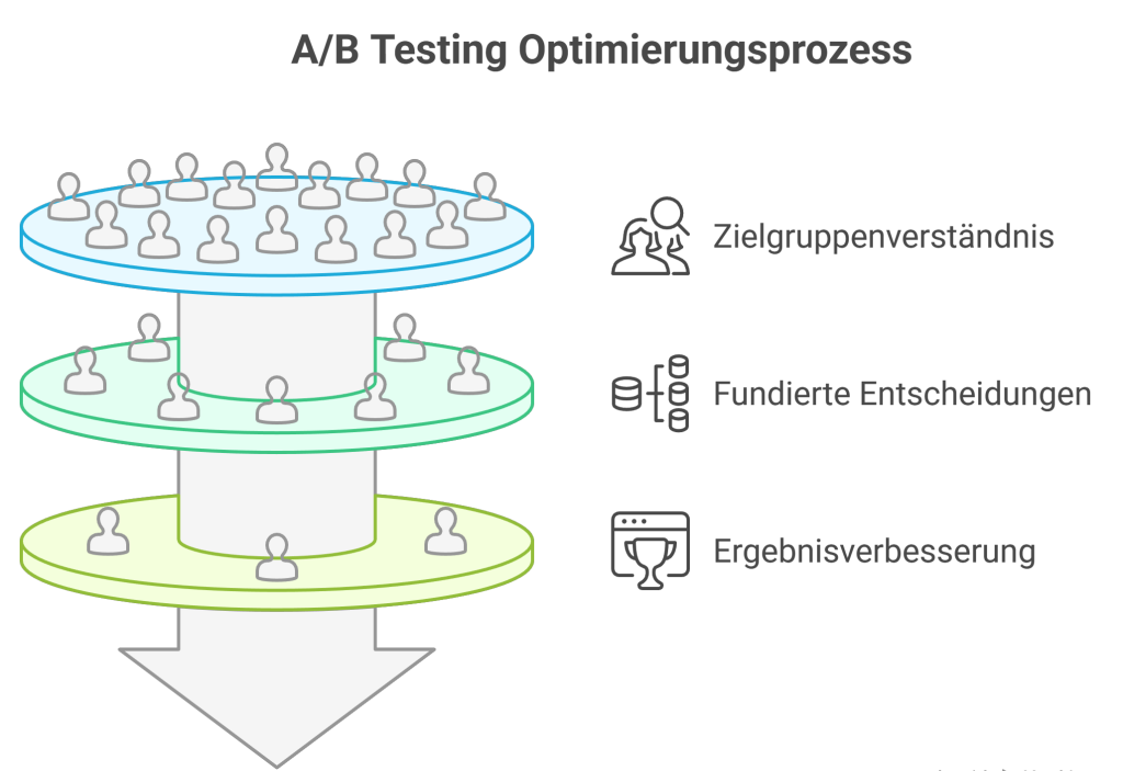 AB Optimierungsprozess- 1. Zielgruppenverständis, 2. FUndierte Entscheidungen, 3. Ergebnisverbesserung